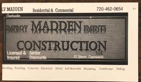 Madden Improvements LLC | 4767 S Norfolk St, Aurora, CO 80015, USA | Phone: (720) 462-0654
