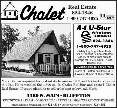 Chalet Real Estate | 1180 N Main St, Bluffton, IN 46714, USA | Phone: (260) 824-1846