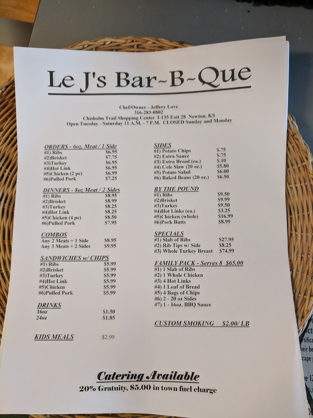 Le - Js Bar BQ | 601 SE 36th St, Newton, KS 67114, USA | Phone: (316) 283-0802