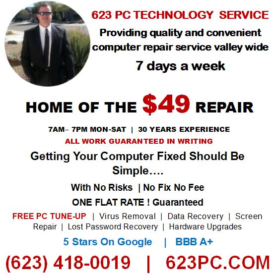 623 PC COMPUTER SERVICE AND REPAIR | 21289 W Glen St, Buckeye, AZ 85396, USA | Phone: (623) 418-0019