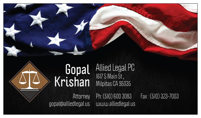 Law Office of Gopal Krishan | 1005 E Pescadero Ave #167, Tracy, CA 95304, USA | Phone: (408) 300-5576