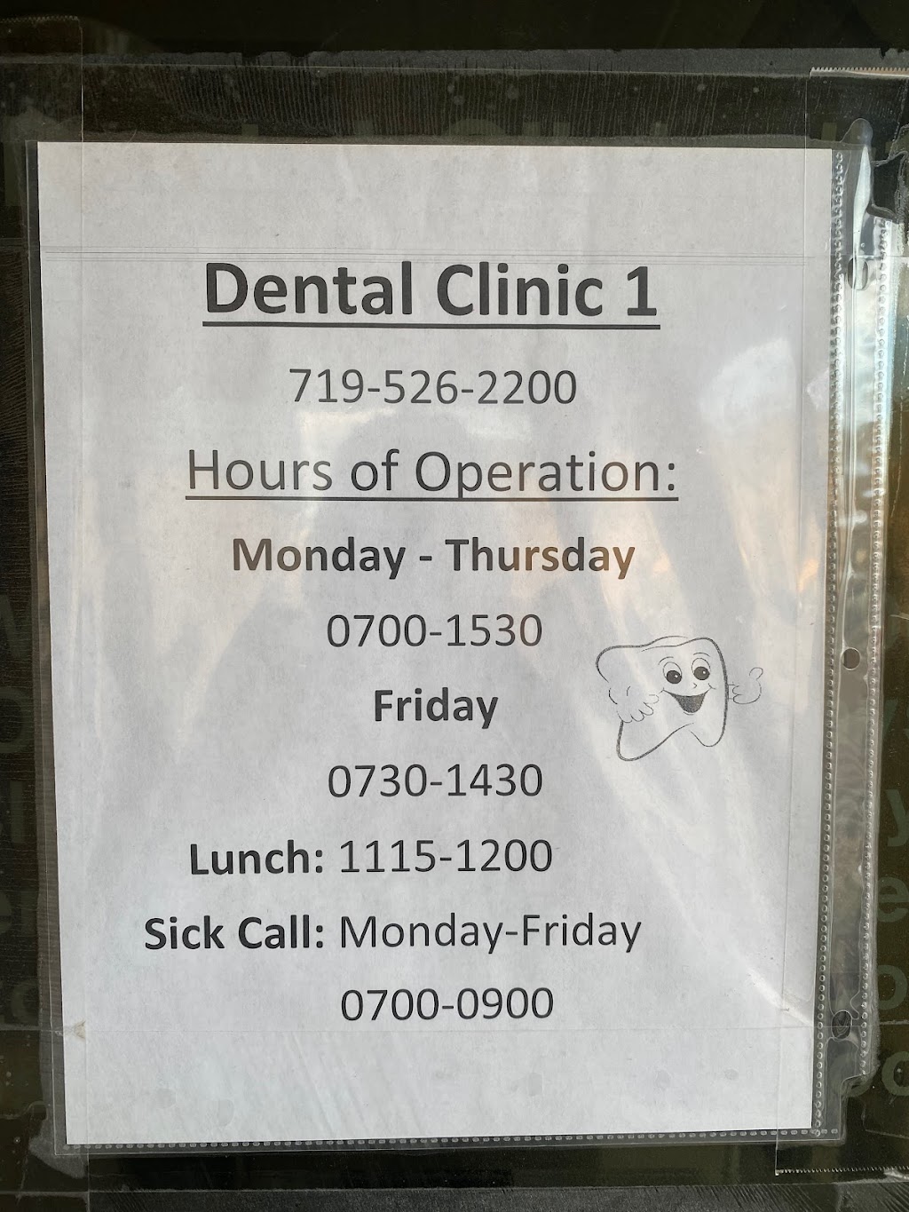 1 Dental Clinic | Quinn St #2356, Fort Carson, CO 80913, USA | Phone: (719) 526-2200