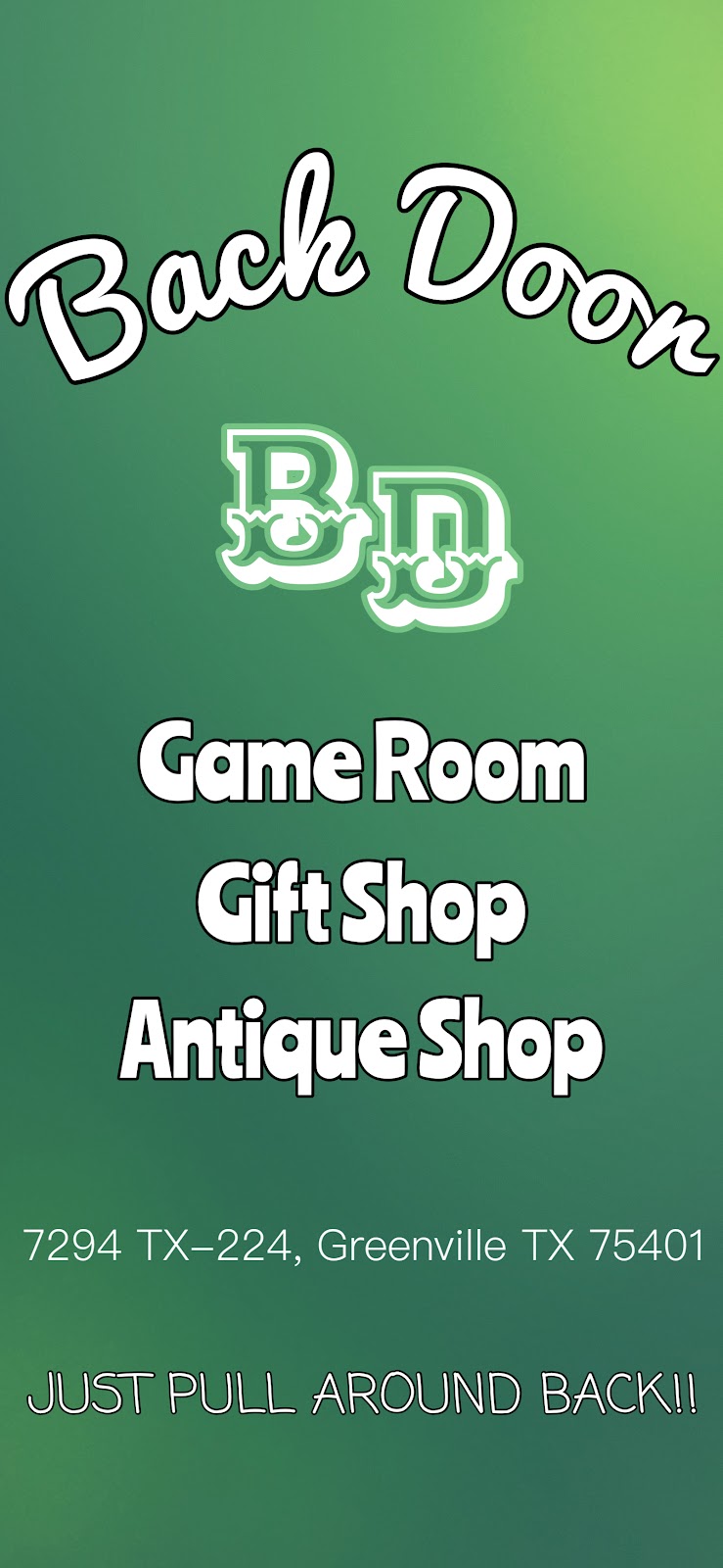 Back Door Games | 7294 TX-224, Greenville, TX 75401, USA | Phone: (903) 307-2007