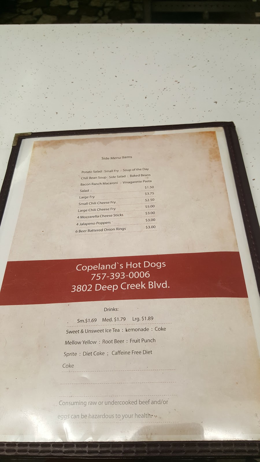 Copelands Hot Dogs | 3802 Deep Creek Blvd, Portsmouth, VA 23702, USA | Phone: (757) 393-0006