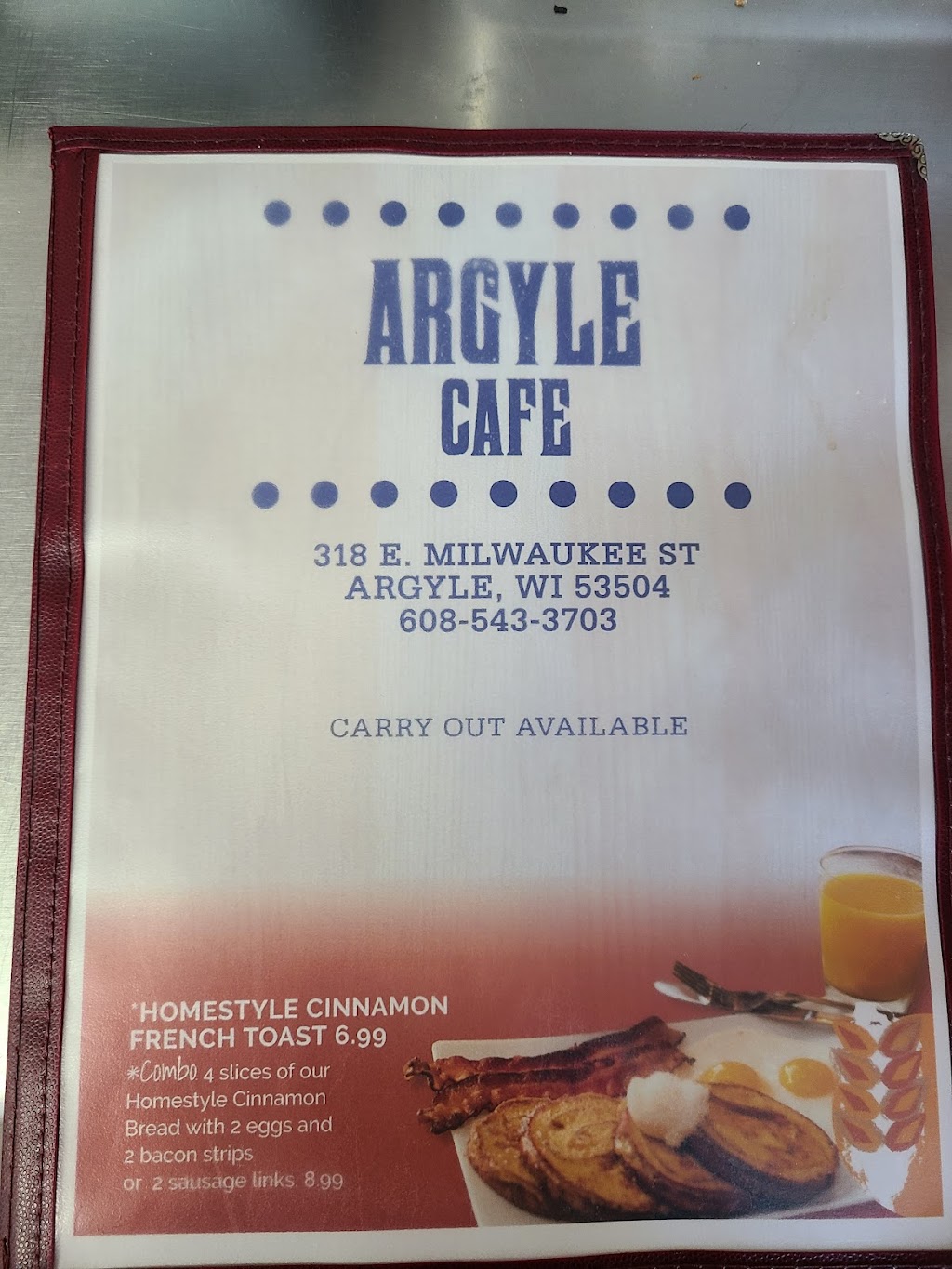 Argyle Cafe | 318 E Milwaukee St, Argyle, WI 53504, USA | Phone: (608) 543-3703