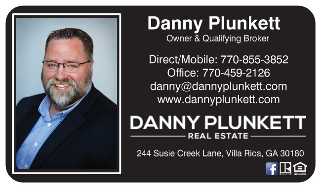 Danny Plunkett Real Estate | 244 Susie Creek Ln, Villa Rica, GA 30180, USA | Phone: (770) 855-3852