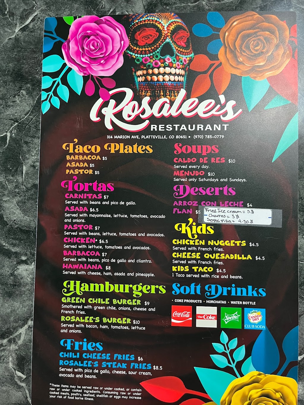 Rosalees Restaurant | 314 Marion Ave, Platteville, CO 80651 | Phone: (970) 785-1149