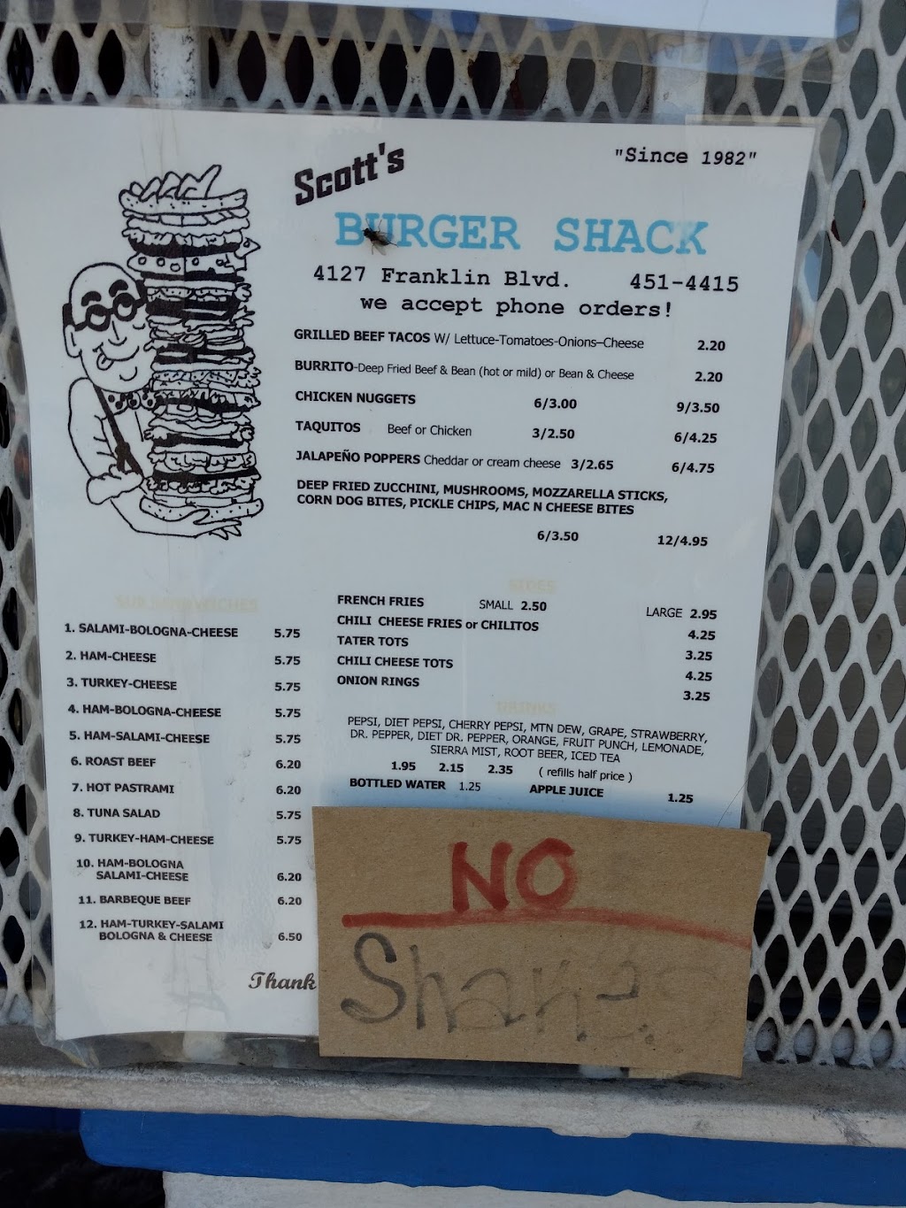 Scotts Burger Shack | 4127 Franklin Blvd, Sacramento, CA 95820, USA | Phone: (916) 451-4415