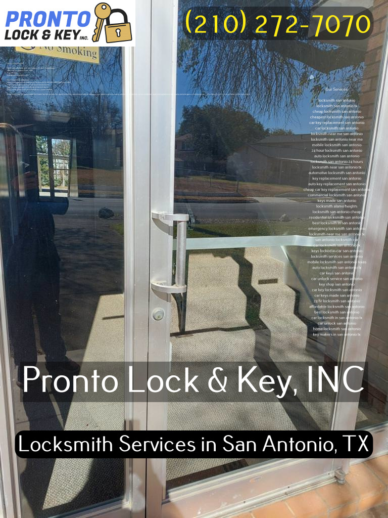 Pronto Lock & Key, INC | 9258 Culebra Rd Suite 140-8, San Antonio, TX 78251, United States | Phone: (210) 272-7070