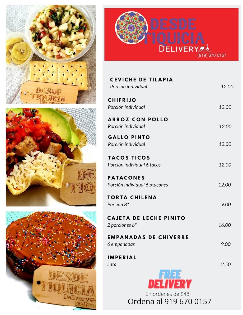 Desde Tiquicia Delivery | 602 Colon Rd, Sanford, NC 27330, USA | Phone: (919) 670-0157