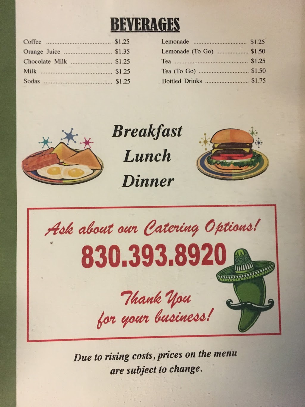 Matas Cafe | 1209 3rd St, Floresville, TX 78114, USA | Phone: (830) 393-8920