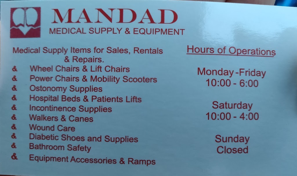 Mandad Medical Supplies,Equipment Rental & Repair | 14575 Jefferson Davis Hwy, Woodbridge, VA 22191, USA | Phone: (703) 910-6264