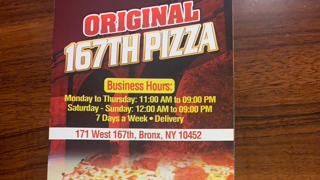 Original 167 pizza corp restaurant | 171 W 167th St, Bronx, NY 10452, USA | Phone: (718) 513-3884