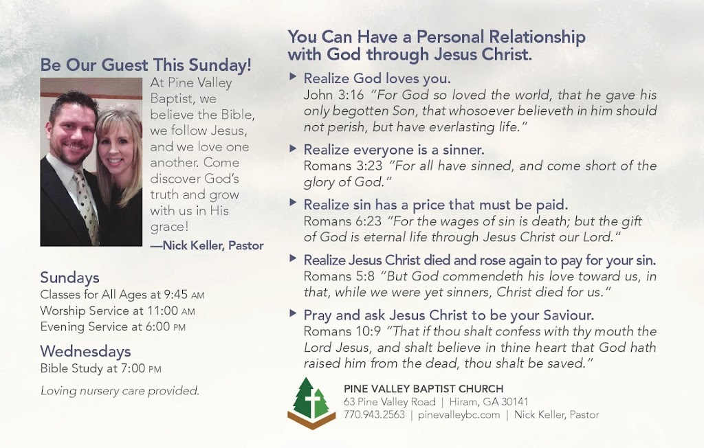 Pine Valley Baptist Church | 63 Pine Valley Rd, Hiram, GA 30141, USA | Phone: (770) 943-2563