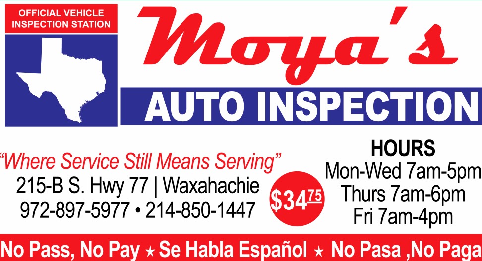 Moyas Auto Inspection | 215 S Hwy 77, Waxahachie, TX 75165, USA | Phone: (214) 850-1447