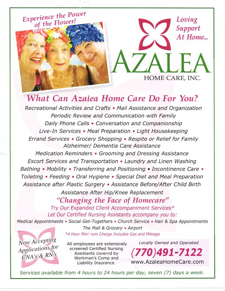 Azalea Home Care | 3545 Cruse Rd NW, Lawrenceville, GA 30044, USA | Phone: (770) 727-8002