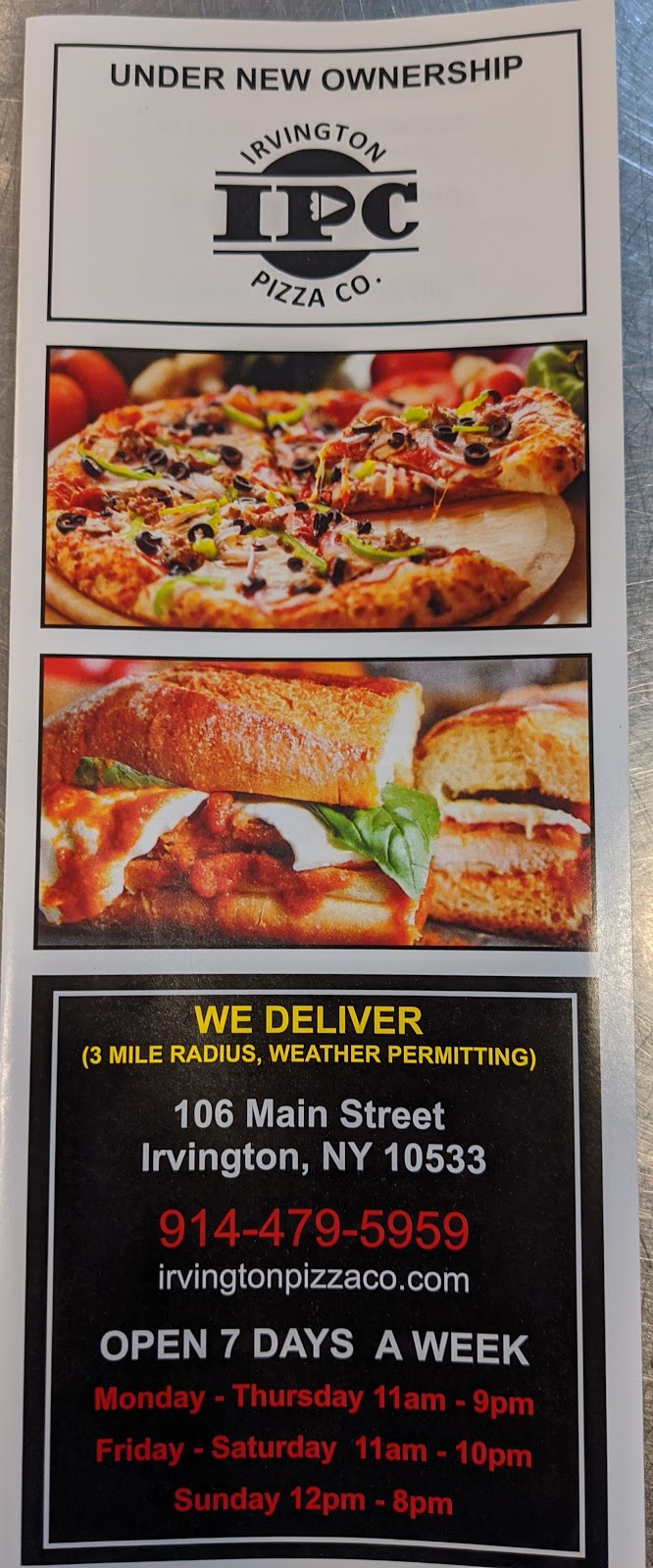 IRVINGTON PIZZA COMPANY | 106 Main St, Irvington, NY 10533, USA | Phone: (914) 479-5959