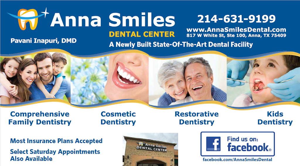 Anna Smiles Dental Center | 817 W White St Suite 100, Anna, TX 75409, USA | Phone: (214) 631-9199