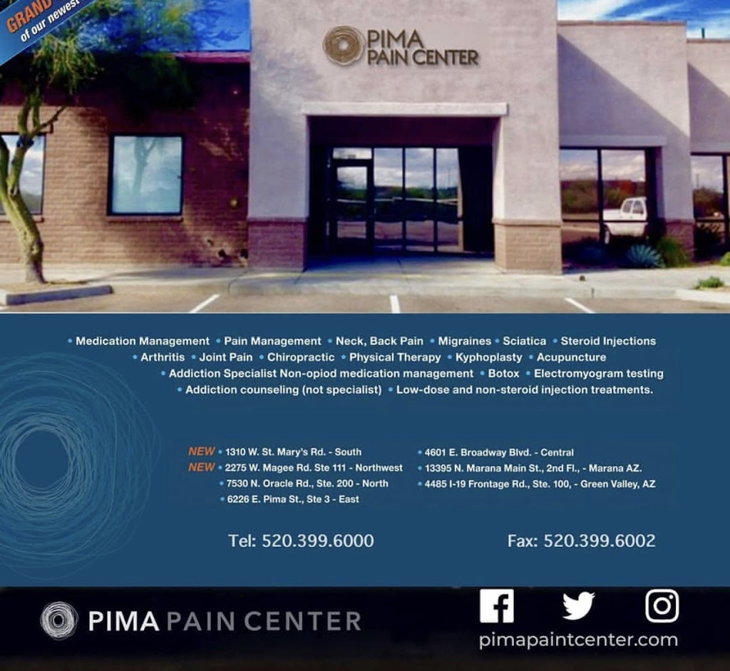 Pima Pain Center-NORTHWEST | 2275 W Magee Rd suite 111, Tucson, AZ 85742 | Phone: (520) 399-6000