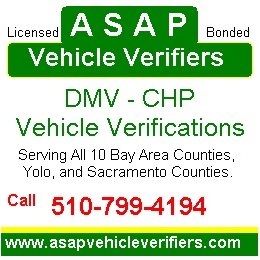 ASAP Vehicle Verifiers | 499 Parker Ave #423, Rodeo, CA 94572, USA | Phone: (510) 799-4194