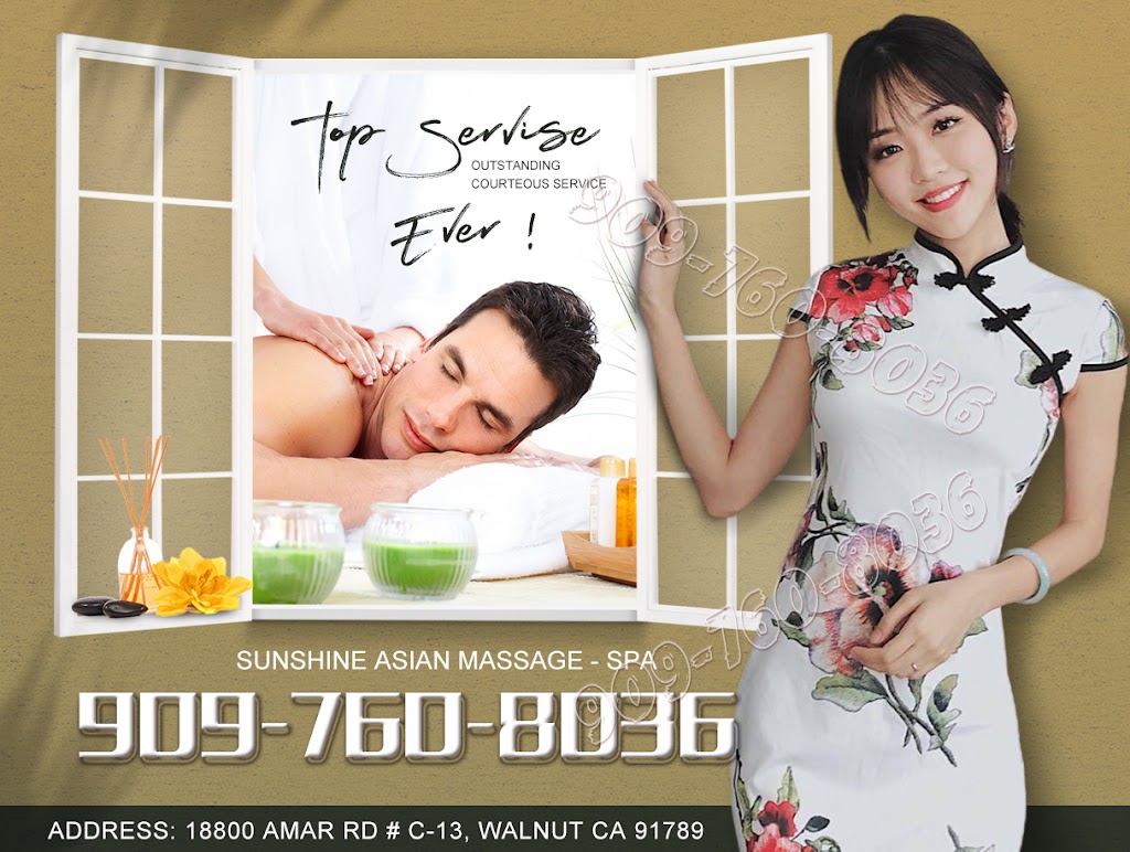 Sunshine Massage SPA | 18800 Amar Rd # C-13, Walnut, CA 91789, USA | Phone: (909) 528-1791