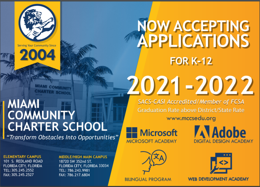 Miami Community Charter School - Middle/High | 18720 SW 352nd St, Homestead, FL 33034, USA | Phone: (786) 349-4571