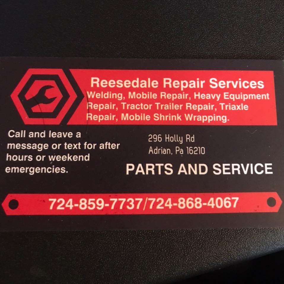 Reesedale Repair Service | 296 Holly Rd, Adrian, PA 16210, USA | Phone: (724) 859-7737