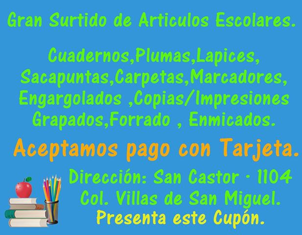 Papeleria Reyna | C. San Castor 1104, Villas de San Miguel, 88283 Nuevo Laredo, Tamps., Mexico | Phone: 867 131 0741