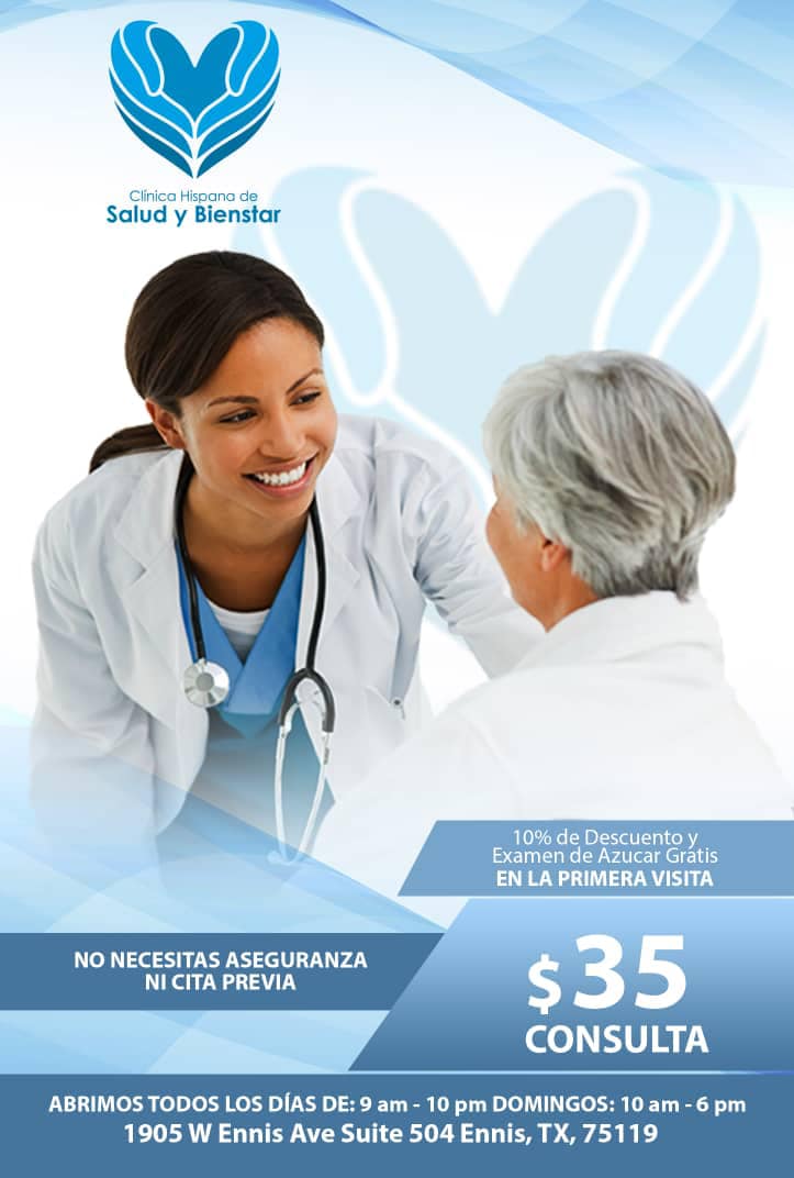 Clínica Hispana de Salud y Bienestar de Ennis | 1905 W Ennis Ave Suite 504, Ennis, TX 75119, USA | Phone: (469) 881-1355