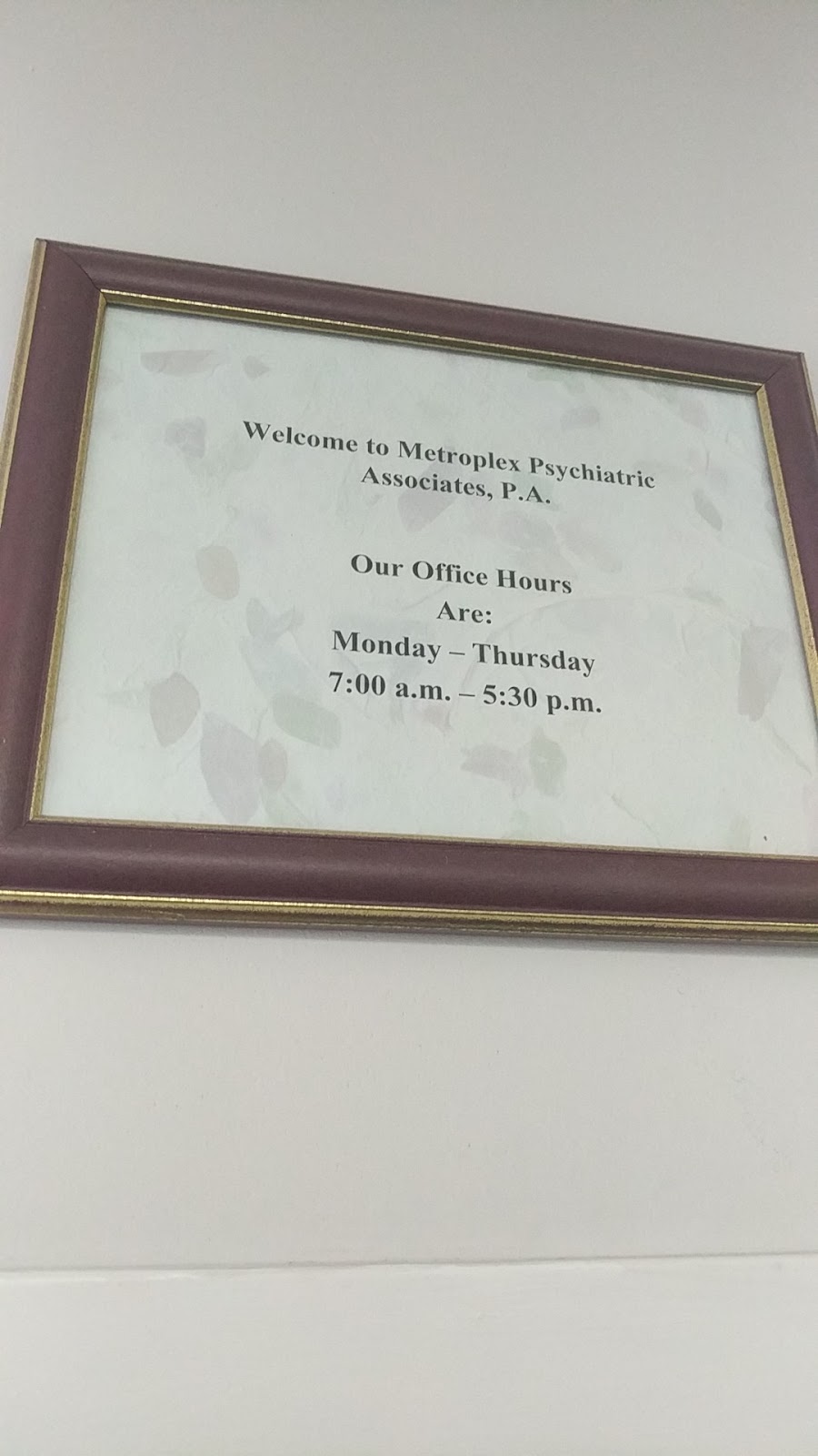 Metroplex Psychiatric Associates | 16901 Dallas Pkwy #106, Addison, TX 75001, USA | Phone: (214) 369-5522