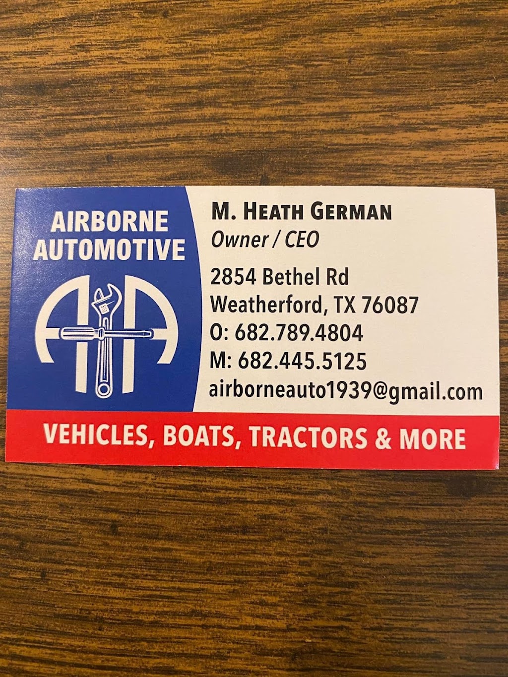 Airborne automotive | 2854 Bethel Rd, Weatherford, TX 76087, USA | Phone: (682) 789-4804