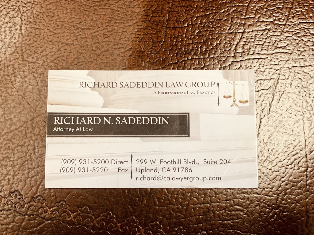 Richard Sadeddin Law Offices | 1026 W Foothill Blvd, Upland, CA 91786, USA | Phone: (909) 931-5200
