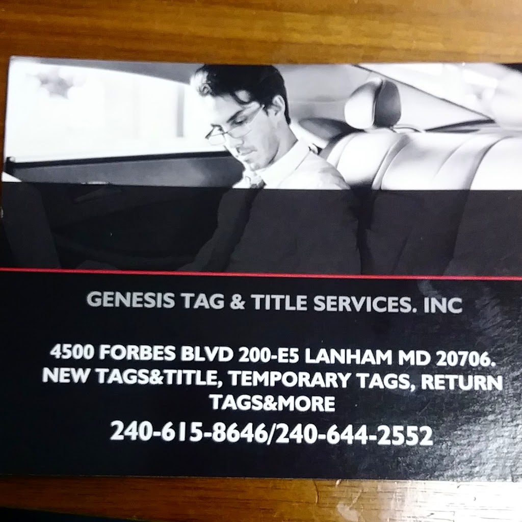 Genesis Tag and Title Inc. | 6500 Old Branch Ave, Temple Hills, MD 20748, USA | Phone: (240) 644-2552