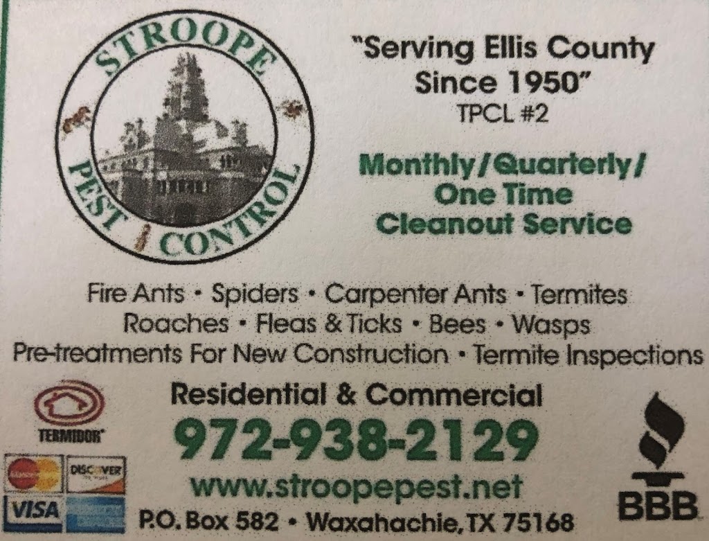 Stroope Pest Control | 1450 Buena Vista Rd, Waxahachie, TX 75167, USA | Phone: (972) 937-2113