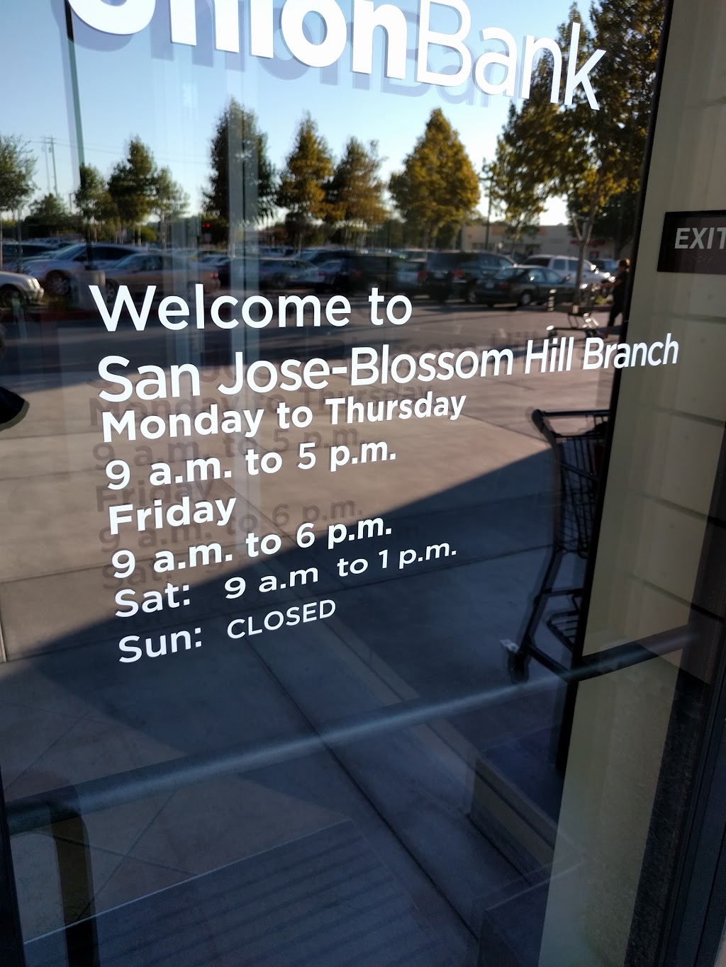 Union Bank | 1110 Blossom Hill Rd #40, San Jose, CA 95118, USA | Phone: (408) 448-4512