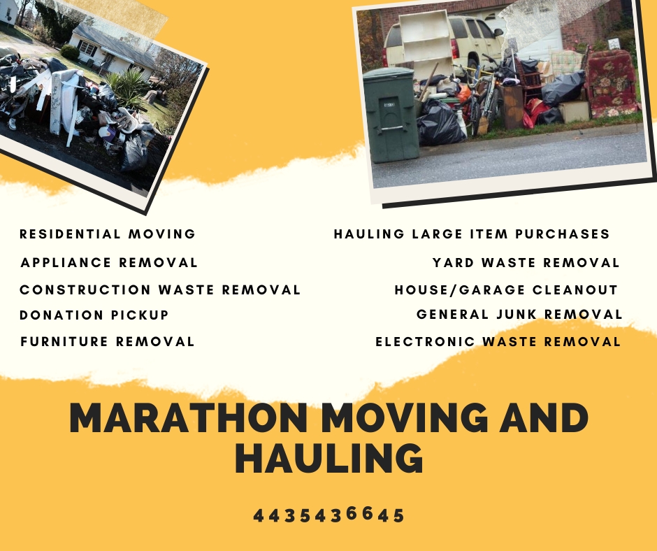 Marathon Hauling & Junk Removal Company | 2403 Talbot Rd, Baltimore, MD 21216, USA | Phone: (443) 543-6645
