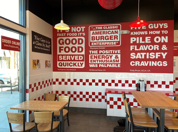 Five Guys | 12175 Clarksville Pike Suite 205, Clarksville, MD 21029, USA | Phone: (443) 542-0089