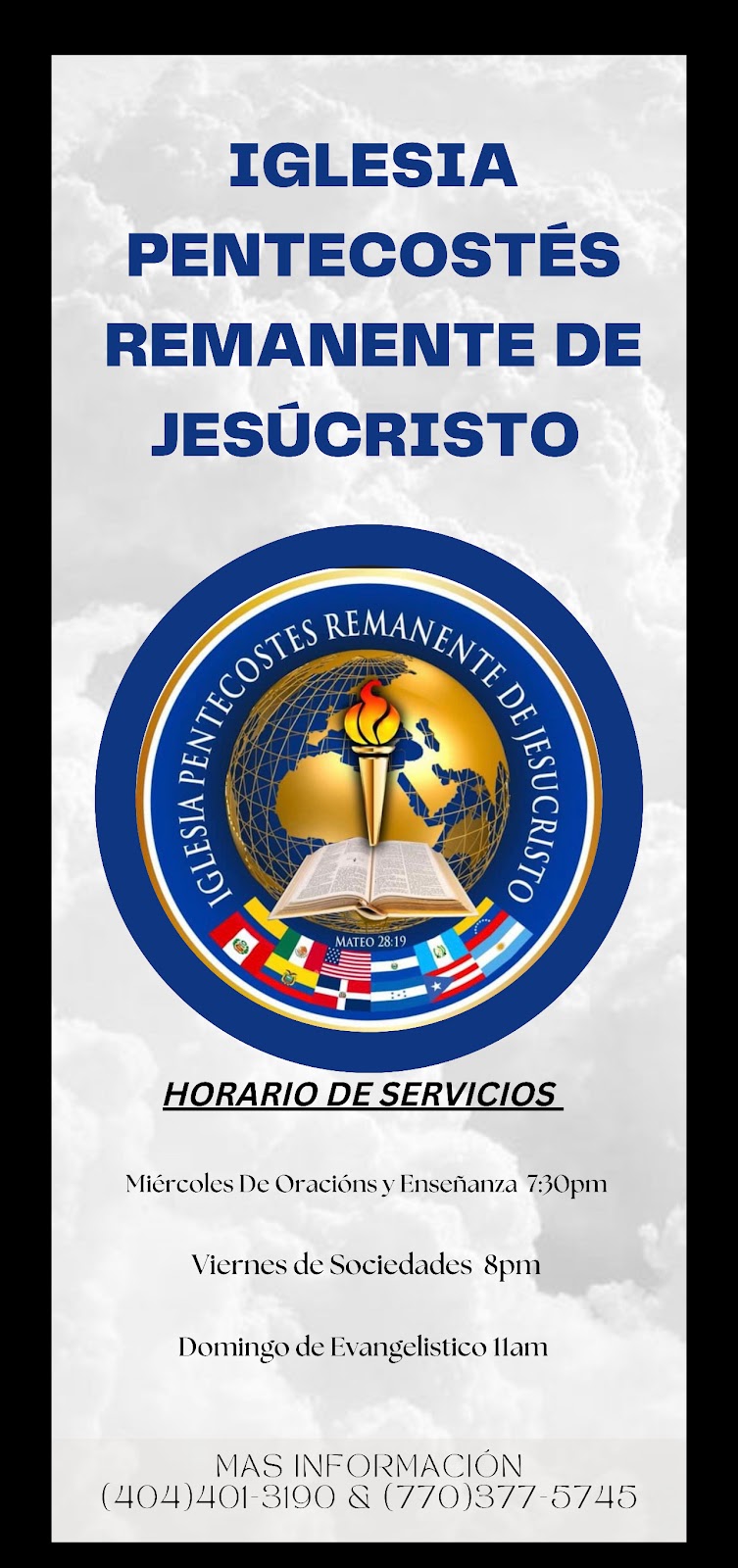 Iglesia Pentecostés Remanente de Jesucristo.inc | 3153 Sugarloaf Pkwy suite 206, Lawrenceville, GA 30045, USA | Phone: (404) 401-3190