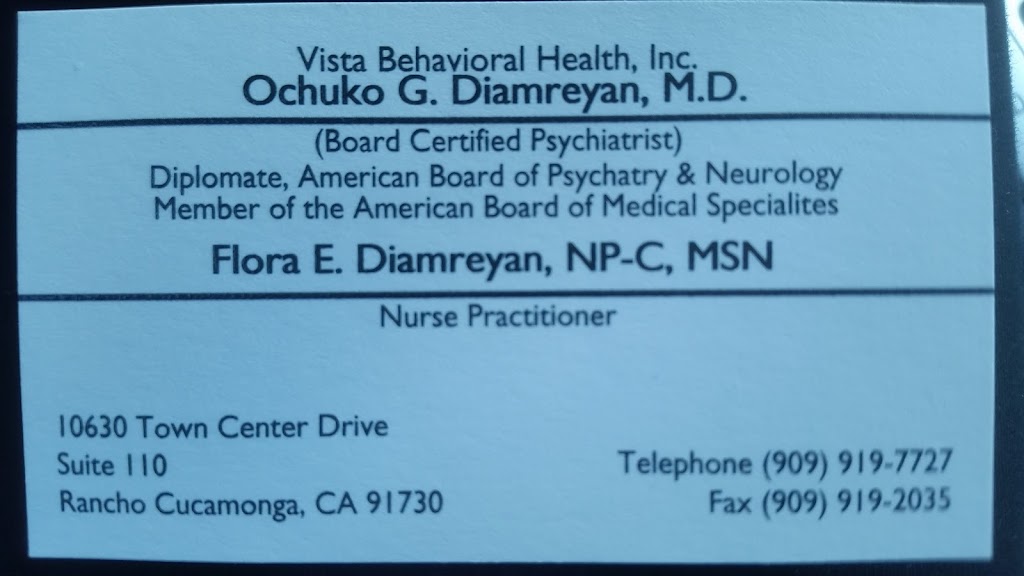 Vista Behavioral Health Inc. | 10630 Town Center Dr Suite 110, Rancho Cucamonga, CA 91730, USA | Phone: (909) 919-7727