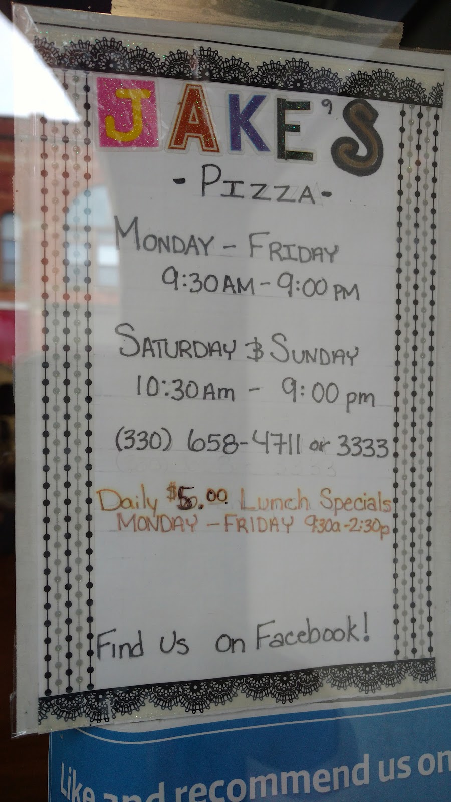 Jakes Pizza | 73 Portage St, Doylestown, OH 44230, USA | Phone: (330) 658-4711