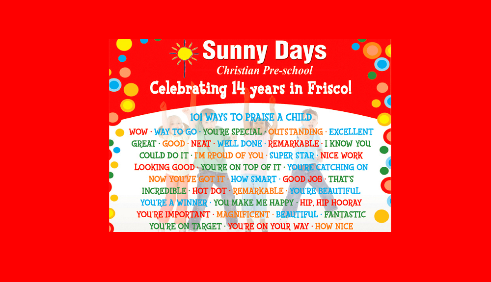 Sunny Days Christian Pre-School | 8100 Stonebrook Pkwy, Frisco, TX 75034, USA | Phone: (972) 377-2274