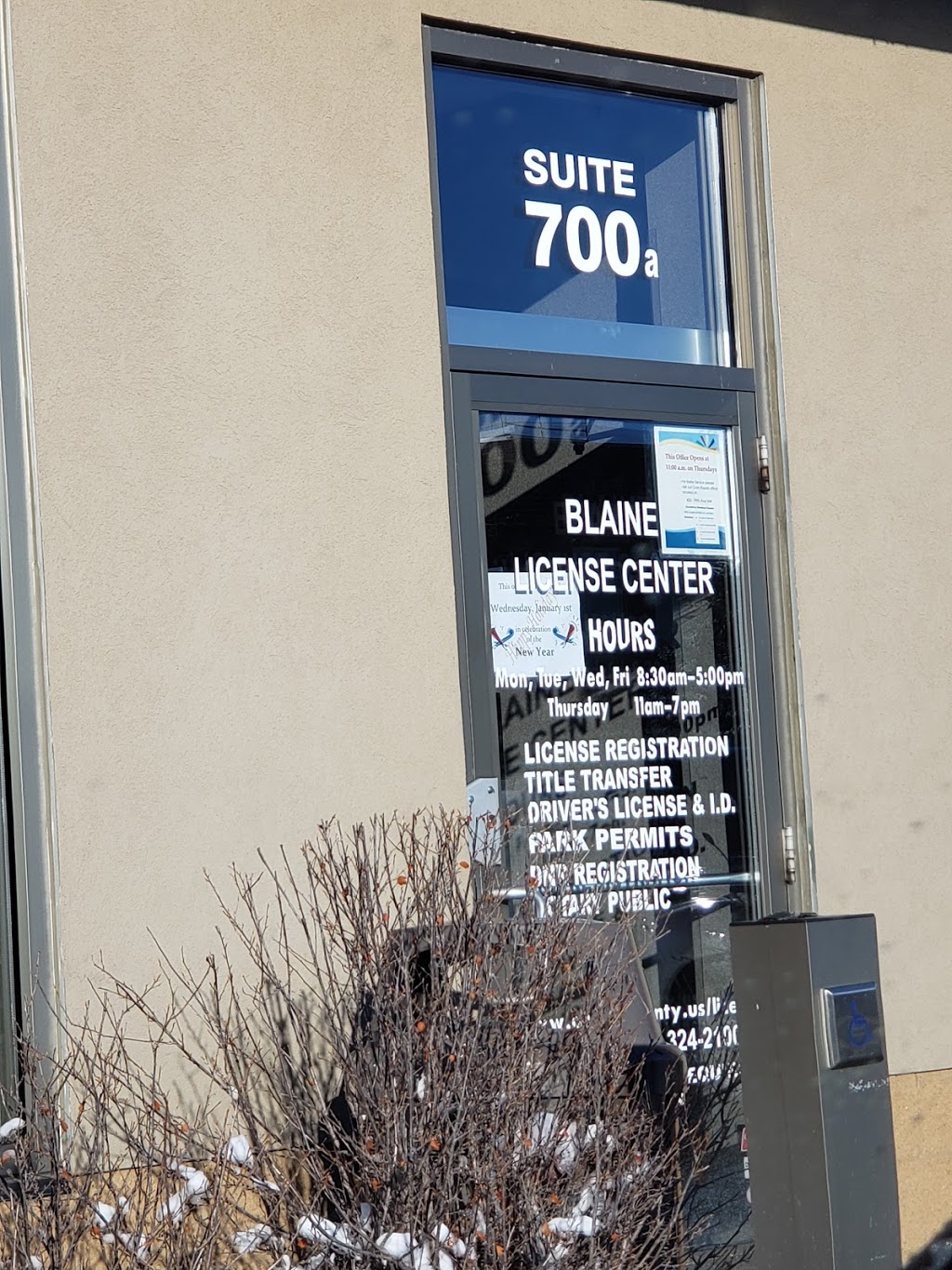 Blaine License Center | 10995 Club W Pkwy NE #700a, Blaine, MN 55449 | Phone: (763) 324-2100