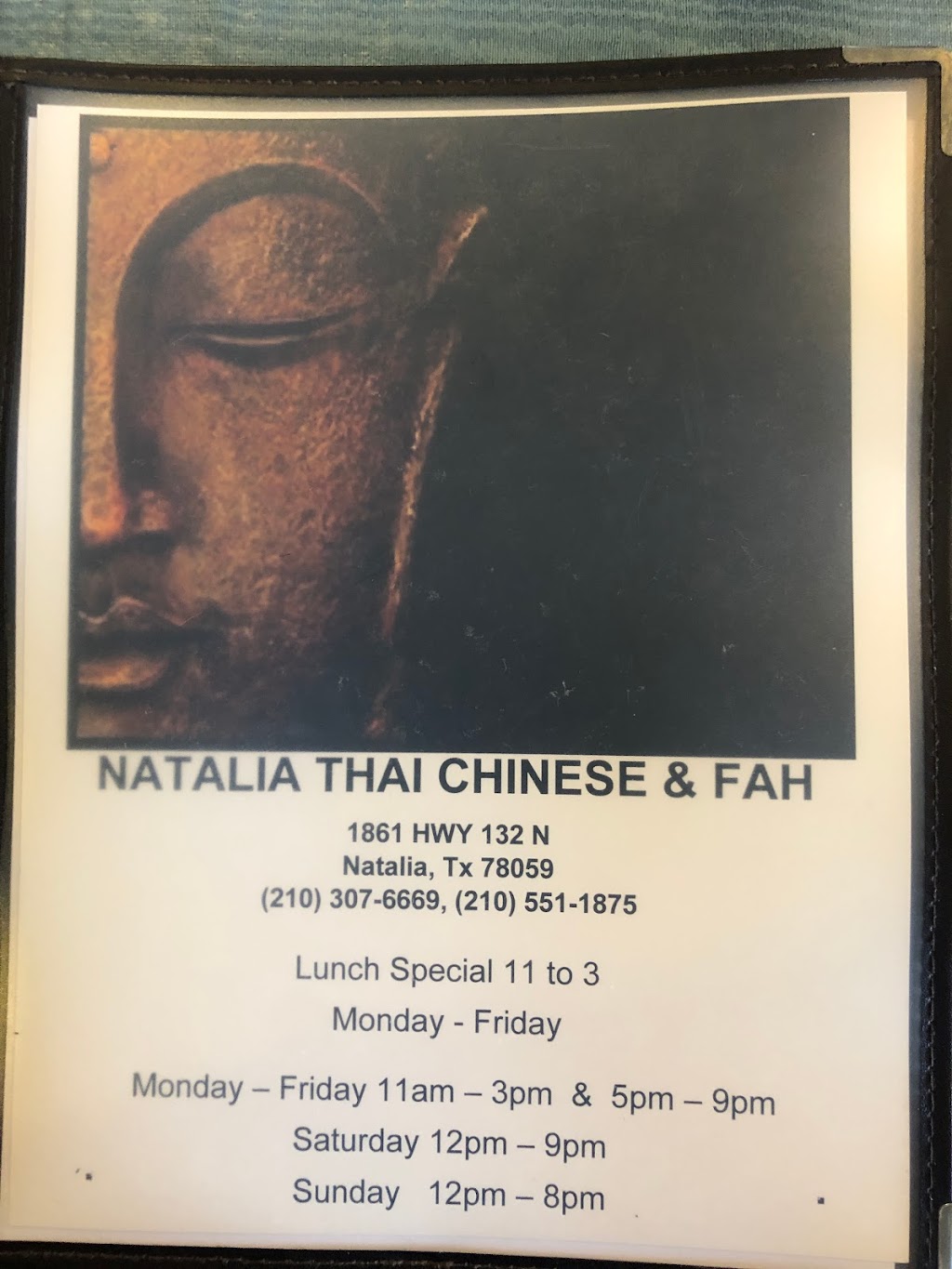 Natalia Thai, Chinese & Fah | 1861 TX-132, Natalia, TX 78059, USA | Phone: (210) 307-6669