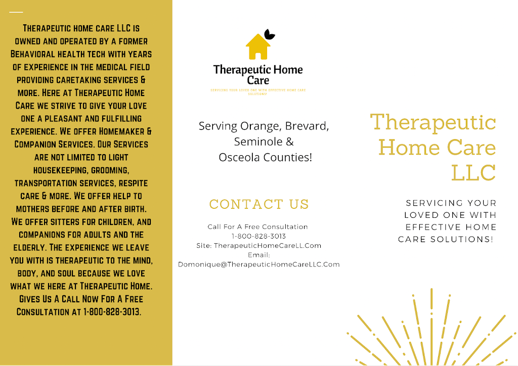 Therapeutic Home Care LLC | 1251 Prairie Ln, Titusville, FL 32780, USA | Phone: (800) 828-3013