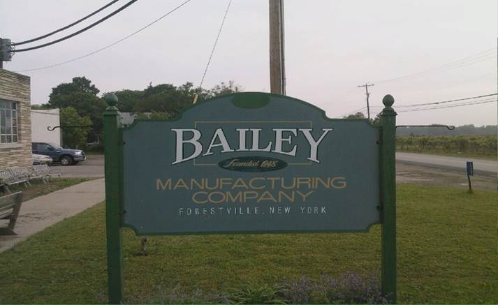 Bailey Manufacturing Co., LLC. | 10987 Bennett State Rd, Forestville, NY 14062, USA | Phone: (716) 965-2731