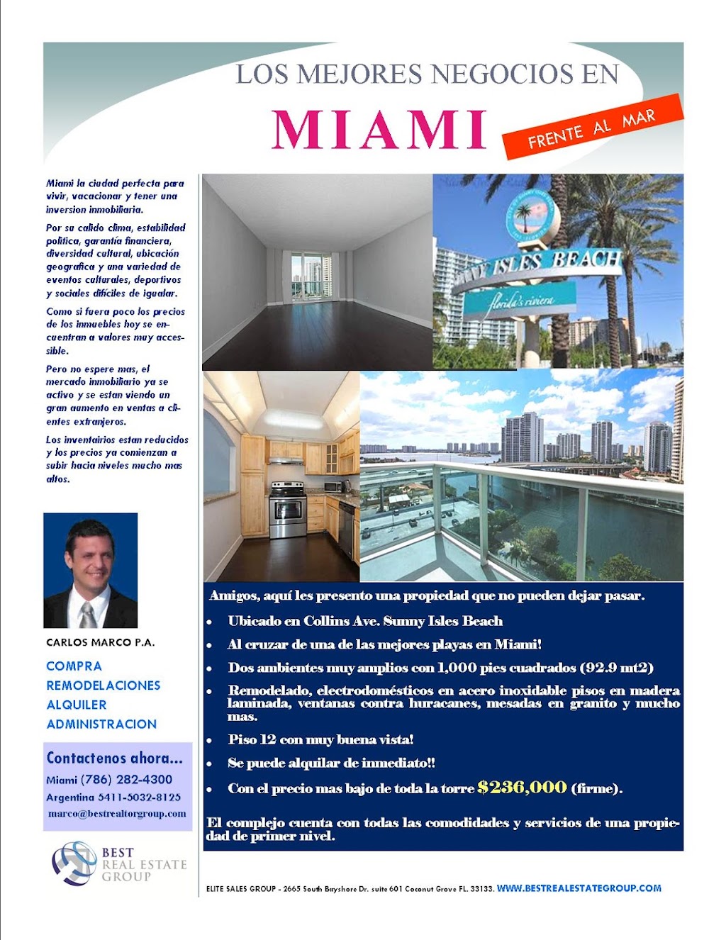 Best Real Estate Group | 6001 Collins Ave, Miami Beach, FL 33140, USA | Phone: (786) 282-4300