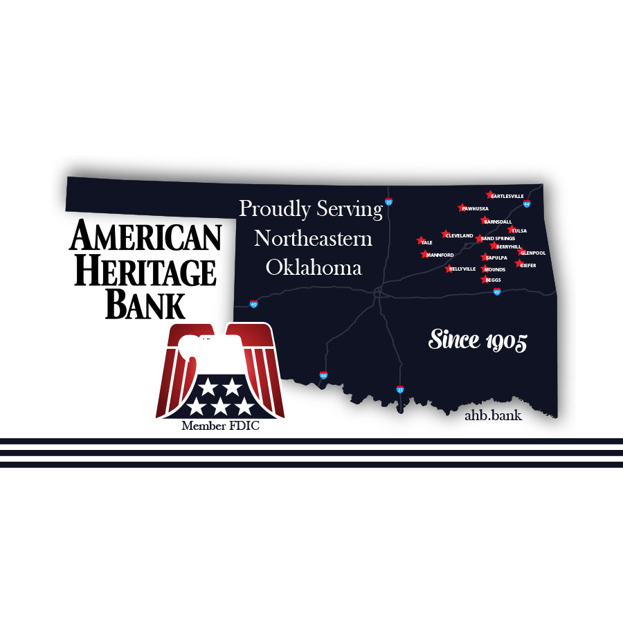 American Heritage Bank | 1303 Commercial Ave, Mounds, OK 74047, USA | Phone: (918) 827-3123