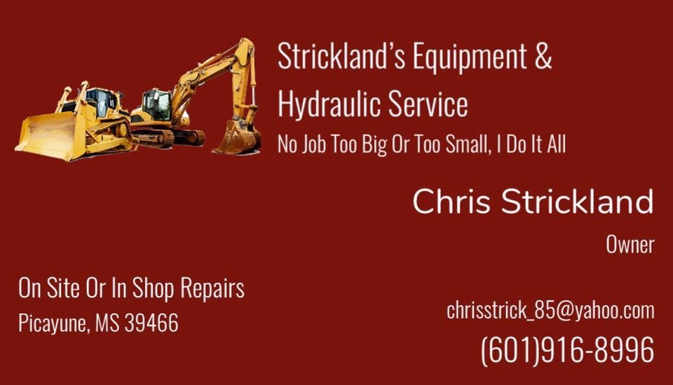 Stricklands Equipment Repair & Hydraulic Service | 40 Ivory Davis Rd, Picayune, MS 39466, USA | Phone: (601) 916-8996