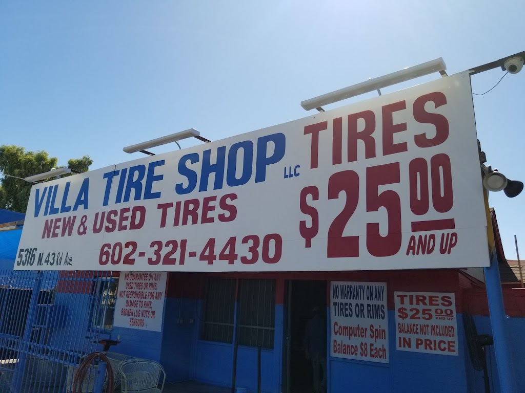 Villa Tire shop #2 | 5316 N 43rd Ave, Glendale, AZ 85301, USA | Phone: (602) 321-4430