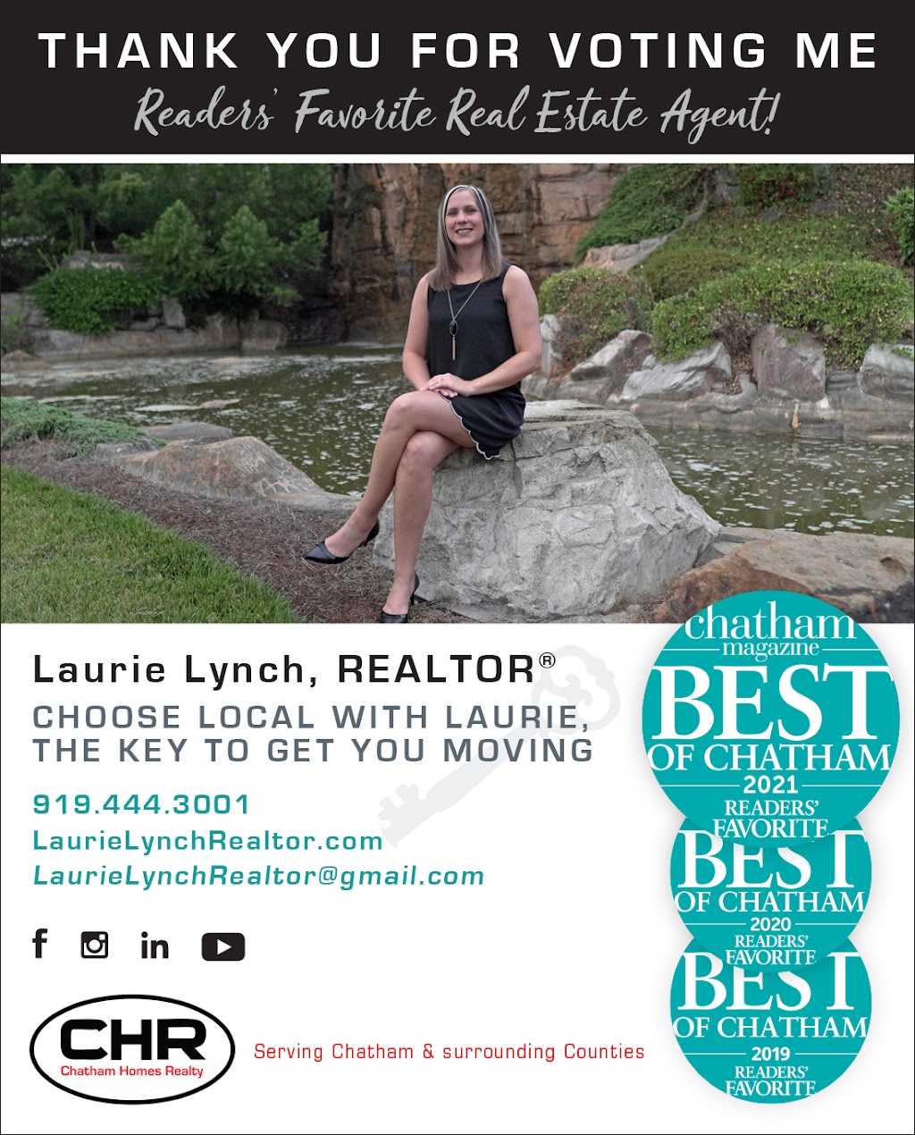 Laurie Lynch, Realtor - Chatham Homes Realty | 490 West St, Pittsboro, NC 27312, USA | Phone: (919) 444-3001